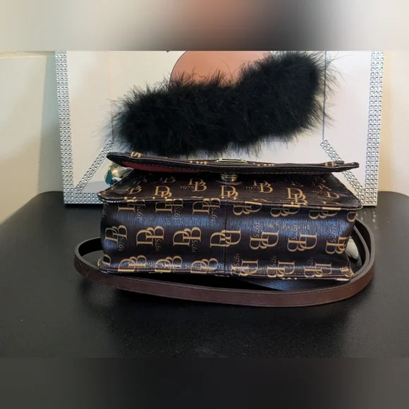 Dooney & Bourke Grace Signature DB Brown Crossbody Bag - Picture 9 of 17